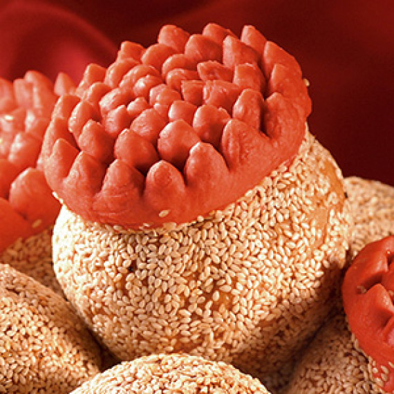 預訂~石榴花煎堆(一對)