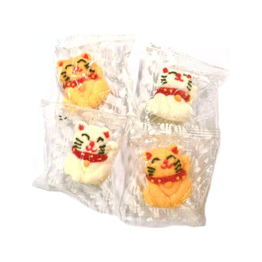 手工製~招財貓棉花糖